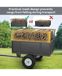 78x30x30 In Atv Utility Trailer, Alloy Steel Hauler Cart 750 Lb Capacity for Garden Yard Farm Transport, Black