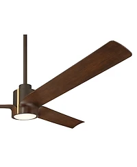 60" Casa Vieja Aero Bronze and Dark Walnut Led Ceiling Fan with Remote