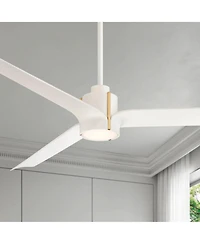 60" Casa Vieja Aero Matte White Led Ceiling Fan with Remote