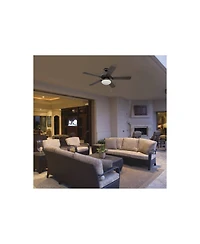 52" Craftmade Enduro Matte Black Led Outdoor Pull Chain Ceiling Fan