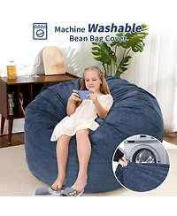 gaomon 2-in-1 Convertible Corduroy Bean Bag Chair Bed for Adults, Large Floor Sofa with Washable Cover Multi-Use Seating and Sleeping Lounger