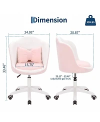 gaomon Office Vanity Chair with Wheels Comfy Desk for Girls Cute Computer Small Armless Adjustable Height Swivel Home Bedroom Task