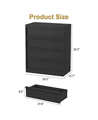 gaomon 4 Drawer Dresser for Bedroom, 39.3" Tall Wooden Storage Chest with Deep Drawers for Closet, Living Room