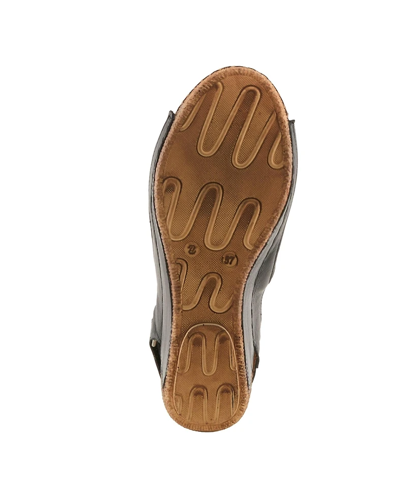 Spring Step Women's Denair Wedge Slingback with Leather Upper