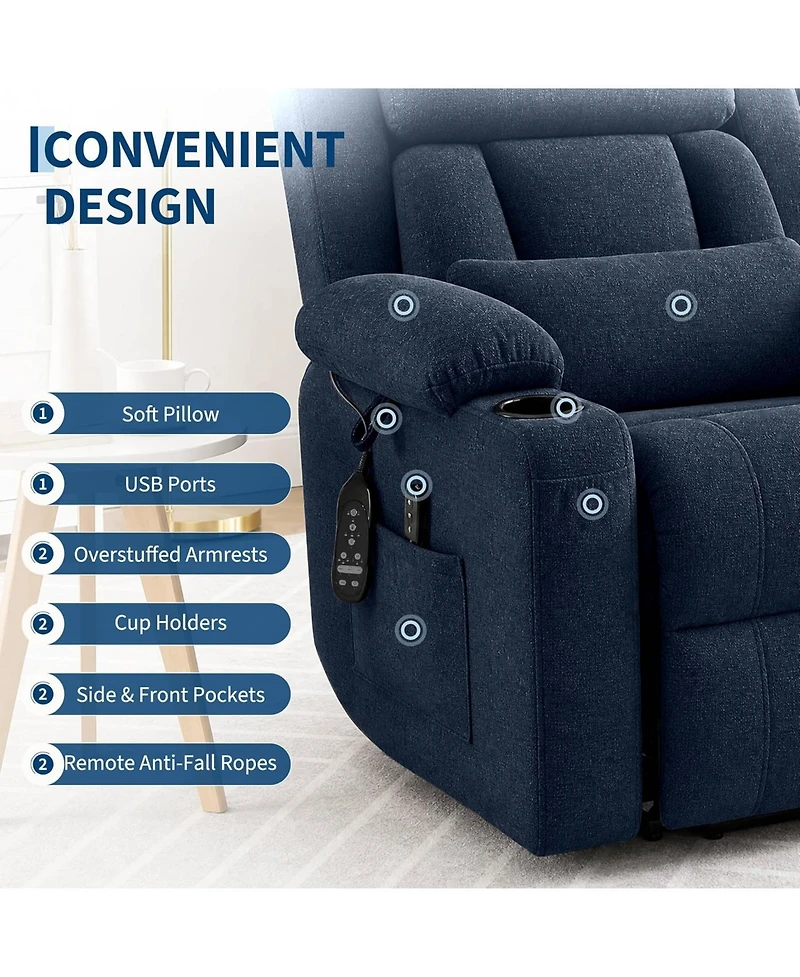 gaomon Oversized Electric Power Lift Recliner Chair with Heat and Massage