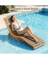 Gymax 2pieces In-Pool Lounge Chair Ergonomic S-Curve Hdpe Pool Chaise Lounger w/Wheels