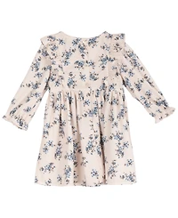 Rare Editions Toddler Girls' 2T-4T Floral Print Hand-Smocked Corduroy Dress