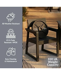 WestinTrends Modern Hdpe Outdoor Patio Dining Arm Chairs (Set of 2)