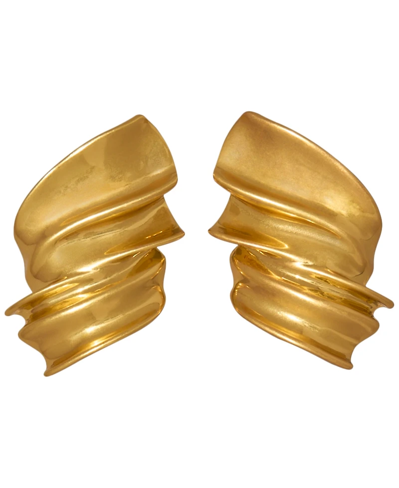 Donna Karan New York Gold-Plated Wide Twisted Stud Earrings