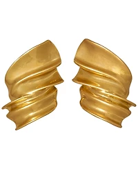 Donna Karan New York Gold-Plated Wide Twisted Stud Earrings