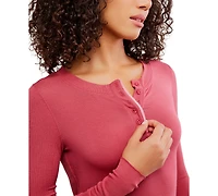 Free People Women's Dream State Modal Long-Sleeve Henley Top
