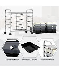 Mecale 12-Drawer Steel Frame Rolling Storage Cart
