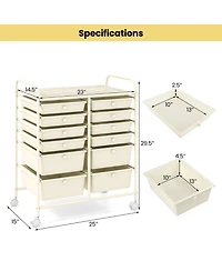 Mecale 12-Drawer Rolling Craft Storage Cart