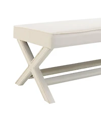 Flynama Velvet Double Bench with X-Crossed Legs, Modern