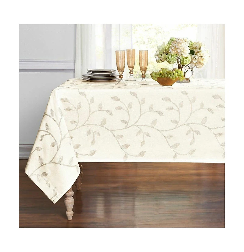 Kate Aurora Living Madison Floral Embroidered Fabric Tablecloth