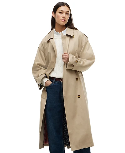 Tommy Hilfiger Women's American Icons Oversized Double-Breasted Trench Coat