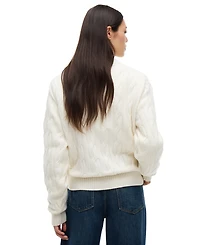 Tommy Hilfiger Women's American Icons Cable-Knit Crewneck Sweater