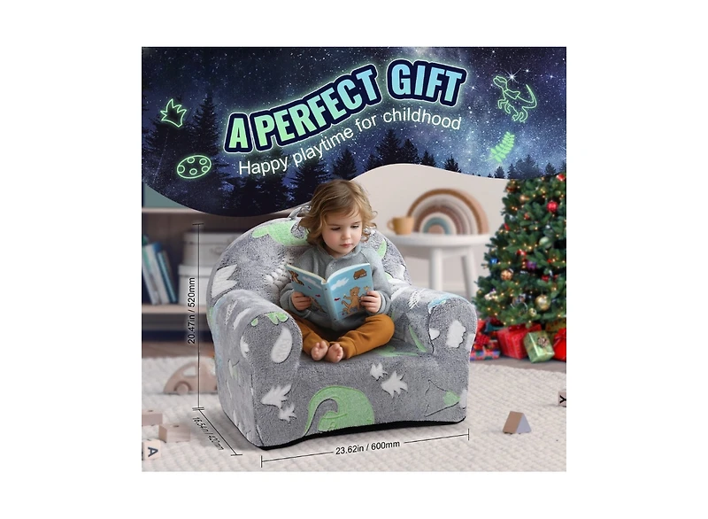 Slickblue Kids Armchair Sofa with Comfy Seat for Playroom and Bedroom