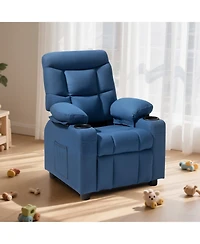 Slickblue Kids Recliner Chair with Cup Holders, Pockets and Footrest