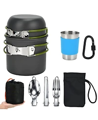 Piscifun Camping Cookware Set Non Stick Pots Stainless Steel Utensils Portable Outdoor Cooking Kit
