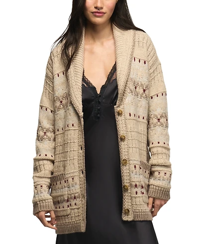 Lucky Brand Women's Shawl-Collar Fair Isle Cardigan