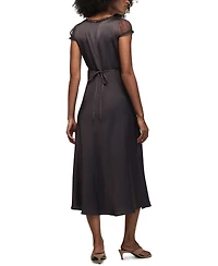 Lucky Brand Women's Simone Lace V-Neck Short-Sleeve Maxi Dress