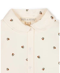 Hope & Henry Little and Big Girls' Xxs - L Organic Peter Pan Collar Knit Top
