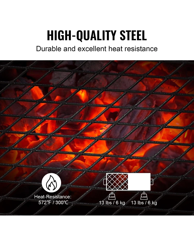 Vevor Folding Campfire Grill Portable Camping Fire Pit Steel Outdoor Bbq Picnic