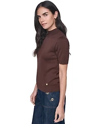 Tommy Hilfiger Women's Short-Sleeve Mock-Neck Puff-Sleeve Sweater