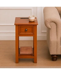 Streamdale Furniture Mission Wood End Table with Drawer and Shelf