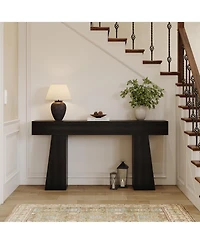 gaomon 63" Entryway Table, Console Table for Entryway, Wood Sofa with Hidden Side Storage, Modern Hallway Living Room, Foyer