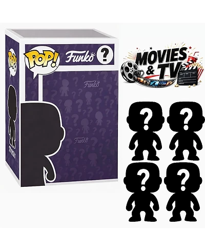 Funko Pop! Movies and Tv Blind Box 4-Piece Vinyl Figure Set, Ages 4+
