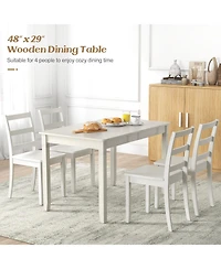 Mecale 48-Inch Rectangular Dining Table for 4 with Wood Legs