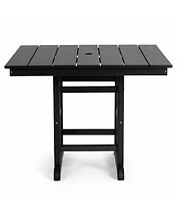 Boyel Living Hdpe Square Patio Dining Table 37.8 Inch All Weather Outdoor with Detachable 2-Panel Top