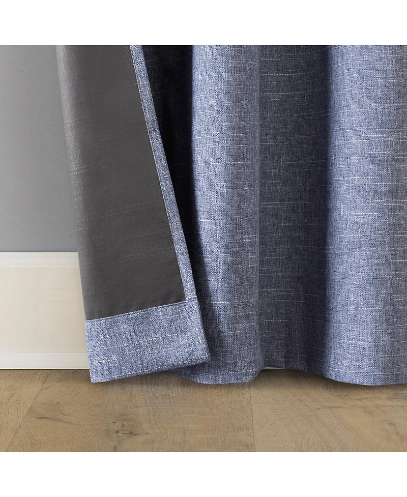 Sun Zero Tula Crosshatch 100% Blackout Grommet Curtain Panel