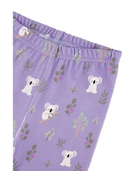 Deux par Deux Little and Big Girl Cotton Two Piece Pajama Set Purple Koala Print