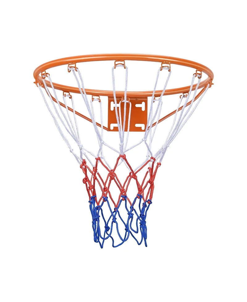 Hongge Heavy Duty 18 in Wall Mounted Basketball Flex Rim Replacement with All-Weather Net for Indoor and Outdoor Play