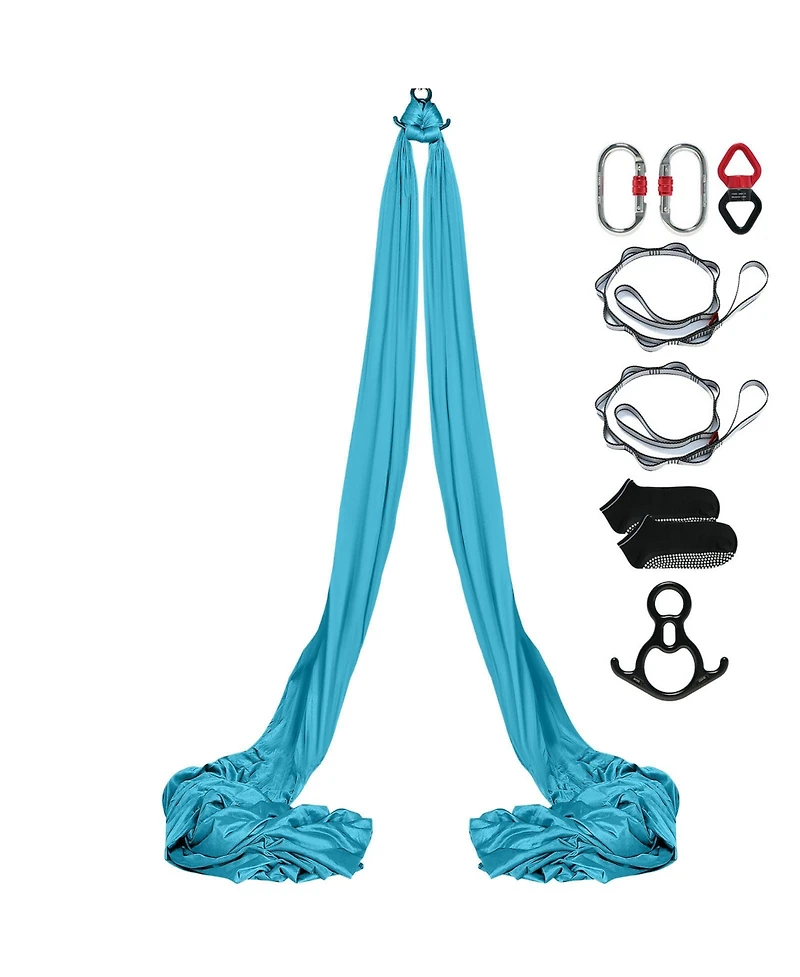 Hongge Aerial Silk and Yoga Swing Kit 11 Yards Nylon Hammock with Full Rigging Hardware for All Levels