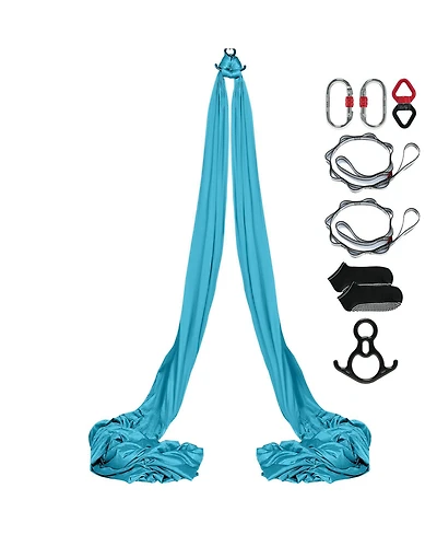 Hongge Aerial Silk and Yoga Swing Kit 11 Yards Nylon Hammock with Full Rigging Hardware for All Levels