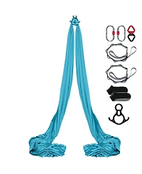 Hongge Aerial Silk and Yoga Swing Kit 11 Yards Nylon Hammock with Full Rigging Hardware for All Levels