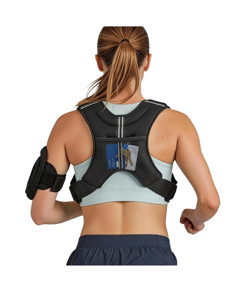 Hongge Adjustable 8 lb Body Weight Vest with Reflective Stripe for Jogging Fitness and Muscle Building