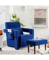 Gouun 31 Inch Berber Fleece Accent Chair with Matching Ottoman and Lumbar Pillow