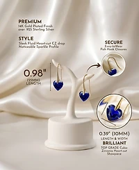 Sterling Silver Movable Cubic Zirconia Stylish Party Heart Earrings