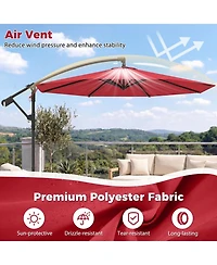 Gouun 10-Foot Offset Cantilever Patio Umbrella with Included Base