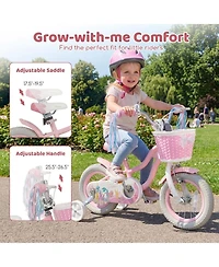 Hongge 12-Inch Girls Bike with Training Wheels and Mermaid Design, Ages 3-4