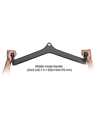 Hongge Lat Pulldown V-Bar Cable Machine Attachment Solid Steel with Rubber Coated Grips Rated to 1212 lbs