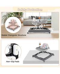 Slickblue Adjustable Height Foldable Baby Walker with Removable Seat for Infants