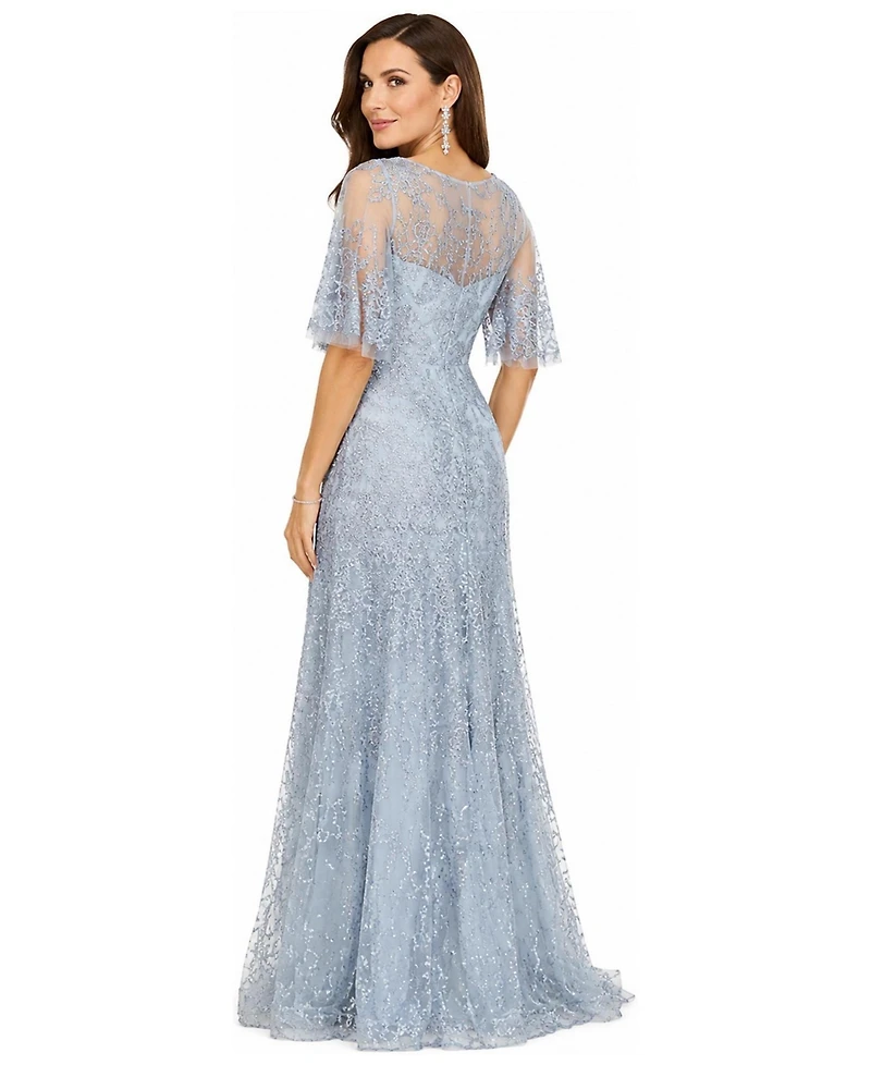 Lara Women's Cape Sleeve Mother's Gown