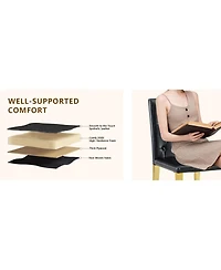 Streamdale Furniture 2-Pack Pu Dining Chairs with Metal Legs