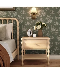 Plank+Beam Jenny Lind Nightstand with 1 Drawer and Bottom Shelf, Blonde